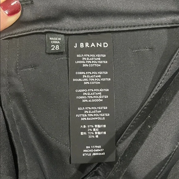 Black sateen Straight-Leg Pants